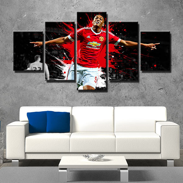 5 piece canvas art framed prints The Red Devils Martial black wall decor-1234 (4)