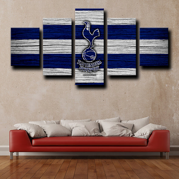 5 piece canvas art framed prints Tottenham Hotspur FC logo live room decor-1227 (1)