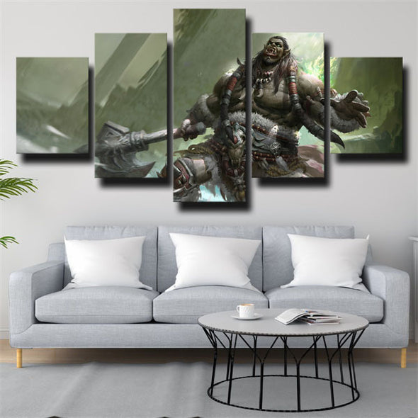 5 piece canvas art framed prints WOW Warlords of Draenor wall picture-1204 (2)