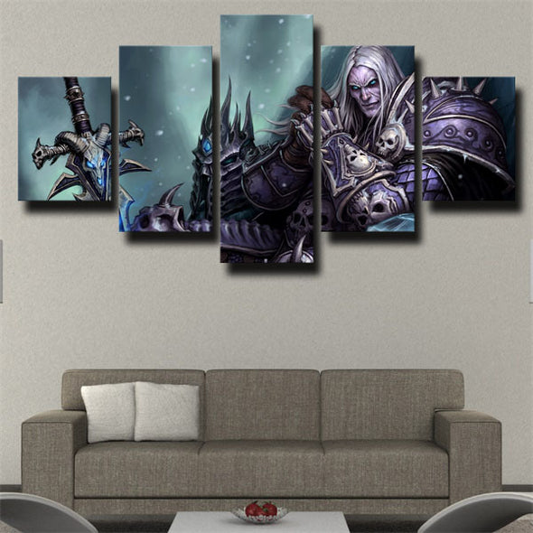 5 piece canvas art framed prints Wrath of the Lich King wall picture-1204 (3)
