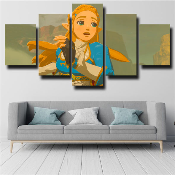 5 piece canvas art framed prints Zelda Princess Zelda decor picture-1620 (3)