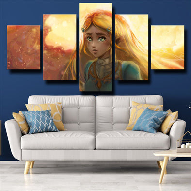 5 piece canvas art framed prints Zelda Princess Zelda live room decor-1623 (1)