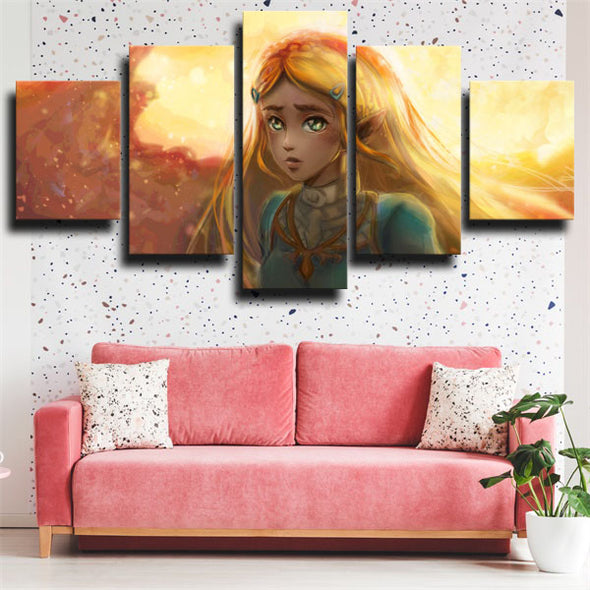 5 piece canvas art framed prints Zelda Princess Zelda live room decor-1623 (2)
