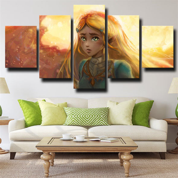 5 piece canvas art framed prints Zelda Princess Zelda live room decor-1623 (3)