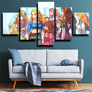 5 piece canvas art framed prints Zelda Princess Zelda wall picture-1604 (1)