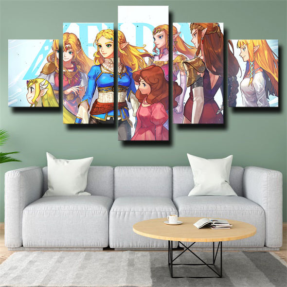 5 piece canvas art framed prints Zelda Princess Zelda wall picture-1604 (2)