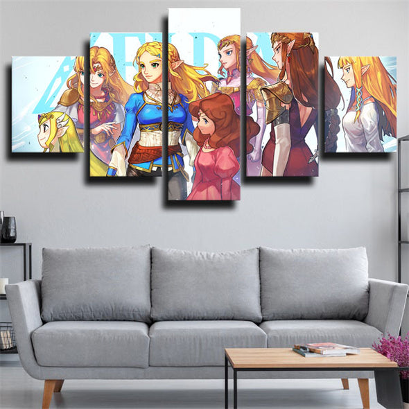 5 piece canvas art framed prints Zelda Princess Zelda wall picture-1604 (3)