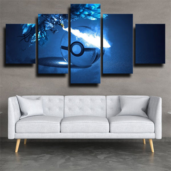 5 piece canvas art framed prints anime Pokemon articuno wall picture-1804 (3)