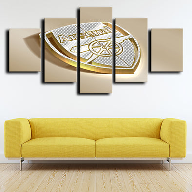 5 piece canvas art framed prints arsenal logo live room decor-1235 (1)