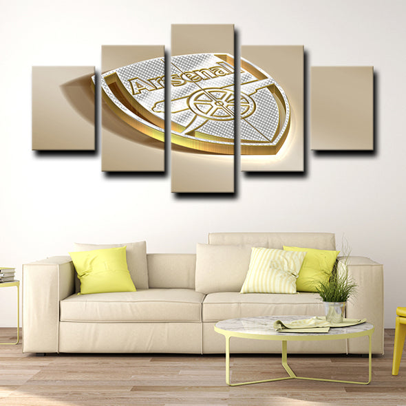 5 piece canvas art framed prints arsenal logo live room decor-1235 (2)