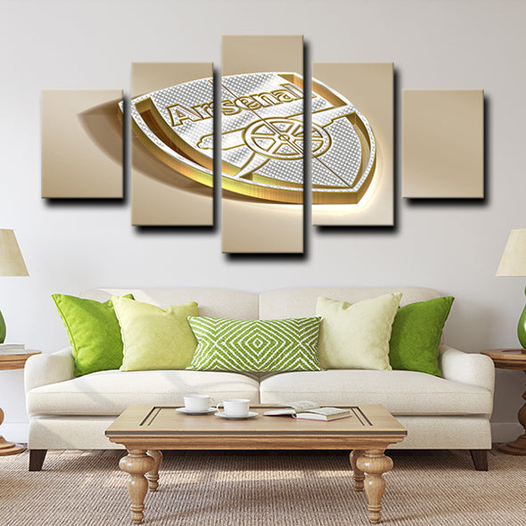 5 piece canvas art framed prints arsenal logo live room decor-1235 (3)