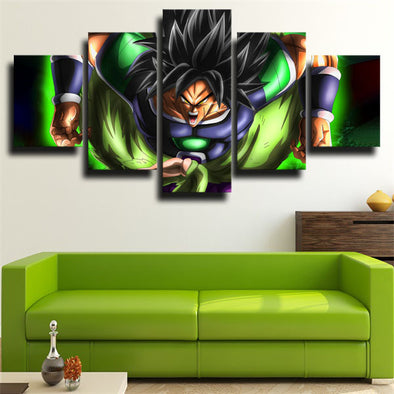 5 piece canvas art framed prints dragon ball Broly green decor picture-1920 (1)