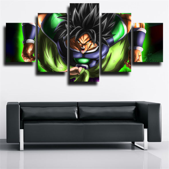 5 piece canvas art framed prints dragon ball Broly green decor picture-1920 (2)