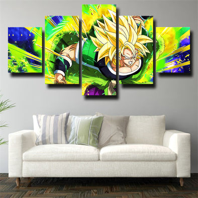 5 piece canvas art framed prints dragon ball Broly wall picture green-2061 (1)