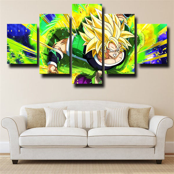 5 piece canvas art framed prints dragon ball Broly wall picture green-2061 (3)