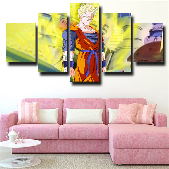 5 piece canvas art framed prints dragon ball Gohan wall picture yellow-1943 (3)