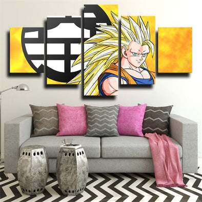 5 piece canvas art framed prints dragon ball Super Saiyan home decor-2076 (1)
