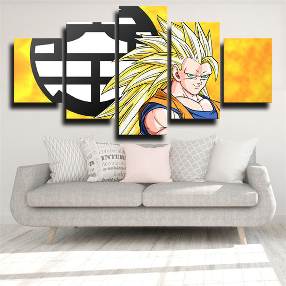 5 piece canvas art framed prints dragon ball Super Saiyan home decor-2076 (3)