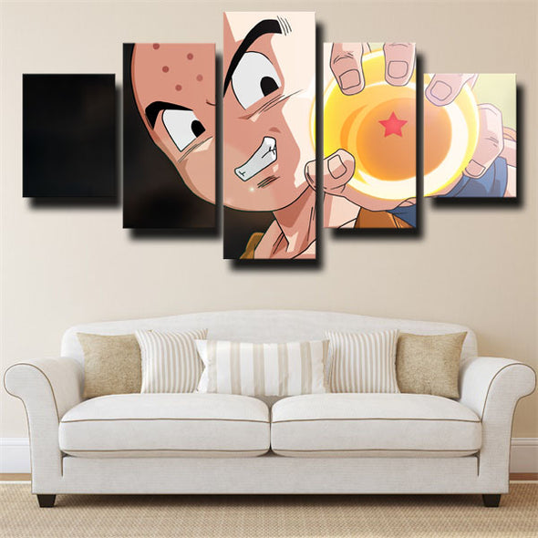 5 piece canvas art framed prints dragon ball and Krillin wall picture-2035 (2)