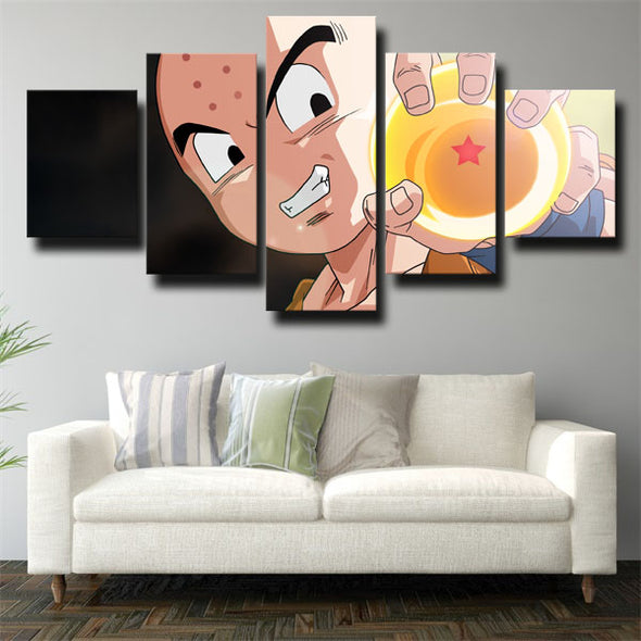 5 piece canvas art framed prints dragon ball and Krillin wall picture-2035 (3)