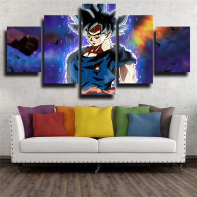 5 piece canvas art framed prints dragon ball purple Goku wall picture-1985 (1)