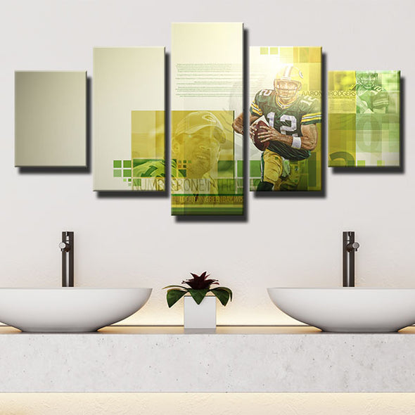 5 piece canvas art framed prints the Indians A-Rod green decor picture-1231 (2)