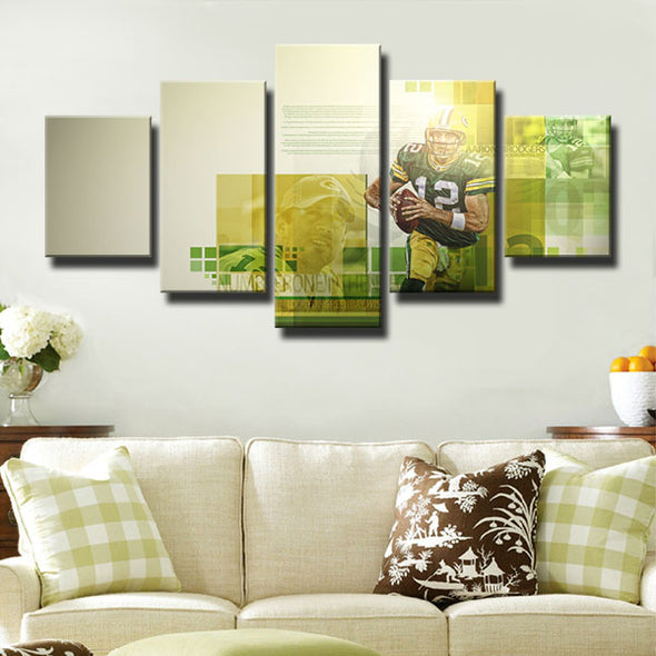 5 piece canvas art framed prints the Indians A-Rod green decor picture-1231 (4)