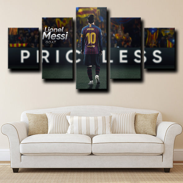 5 piece canvas art prints Barcelona Messi decor Picture-1231 (2)