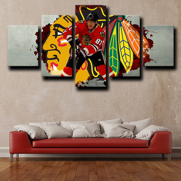 5 piece canvas art prints Chicago Blackhawks Hossa home decor-1218 (2)