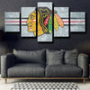 5 piece canvas art prints Chicago Blackhawks Logo home decor-1233 (3)