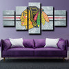 5 piece canvas art prints Chicago Blackhawks Logo home decor-1233 (4)