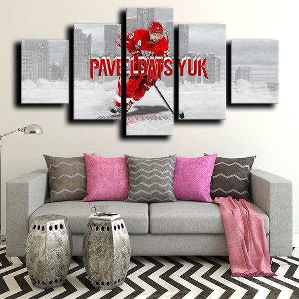 5 piece canvas art prints Detroit Red Wings Datsyuk live room decor-1207 (3)