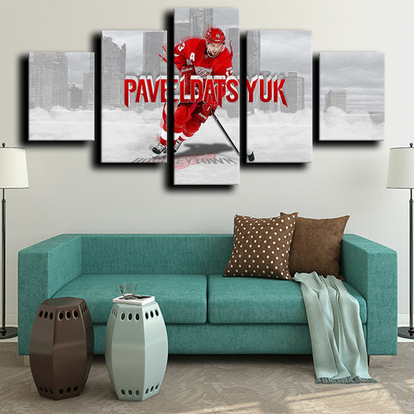 5 piece canvas art prints Detroit Red Wings Datsyuk live room decor-1207 (4)