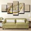 5 piece canvas art prints Detroit Red Wings Logo Gold live room decor-1214 (4)