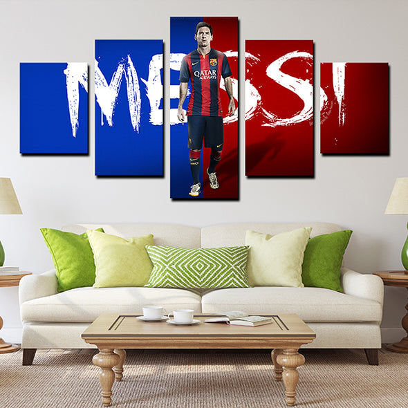 5 piece canvas art prints FC Barcelona Forward messi home decor-1206 (3)