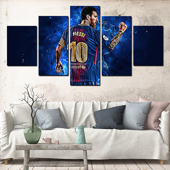 5 piece canvas art prints FC Barcelona Forward messi home decor-1218 (1)