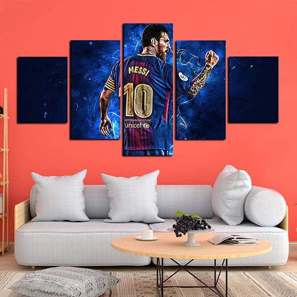 5 piece canvas art prints FC Barcelona Forward messi home decor-1218 (2)