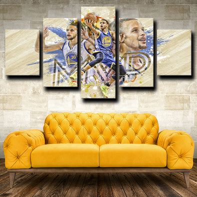5 piece canvas art prints Golden State Warriors Curry home decor-1243  (1)