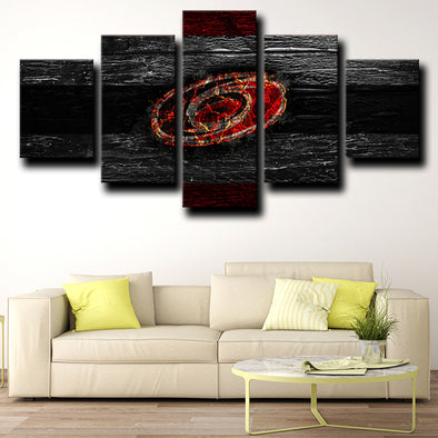 5 piece canvas art prints Hurricanes Logo Dark home decor-1210 (1)