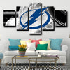 5 piece canvas art prints Tampa Bay Lightning logo live room decor-1211 (1)