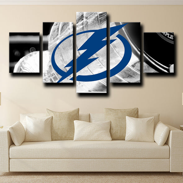 5 piece canvas art prints Tampa Bay Lightning logo live room decor-1211 (2)