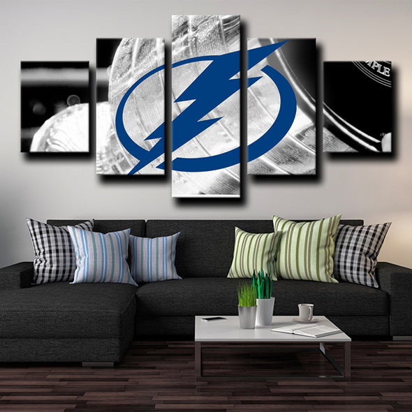 5 piece canvas art prints Tampa Bay Lightning logo live room decor-1211 (3)