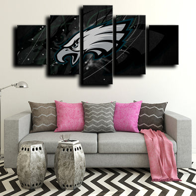 5 piece canvas custom art prints Eagles logo black decor picture-1201 (1)