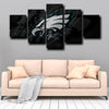 5 piece canvas custom art prints Eagles logo black decor picture-1201 (2)