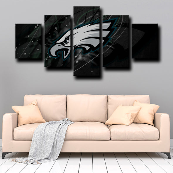 5 piece canvas custom art prints Eagles logo black decor picture-1201 (2)