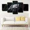 5 piece canvas custom art prints Eagles logo black decor picture-1201 (3)