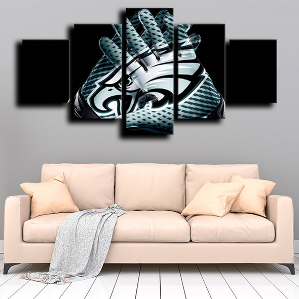 5 piece canvas frame art prints Eagles logo live room decor-1227 (4)