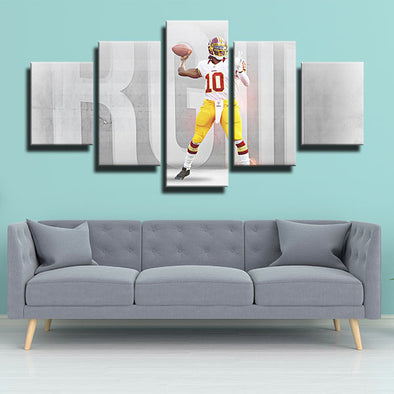 5 piece canvas frame art prints Redskins RGIII live room decor-1221 (1)