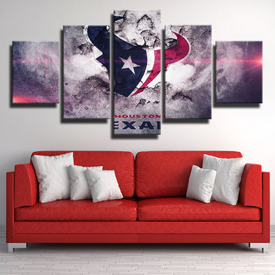 5 piece canvas frame art prints Texans Split wall decor picture-1221 (1)