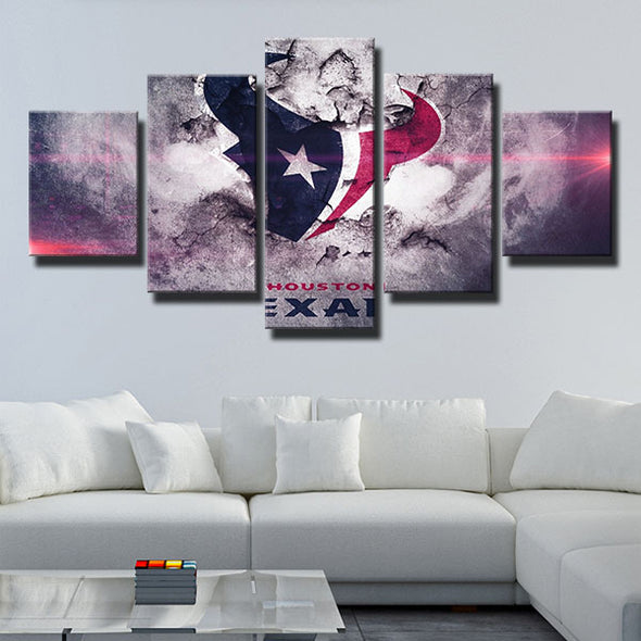 5 piece canvas frame art prints Texans Split wall decor picture-1221 (4)